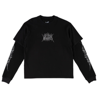 Welcome Skateboards Caste Layered Knit Black Grey Long Sleeve Shirt