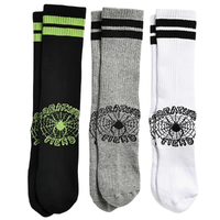 Creature Web Black White Heather Grey 3 Pack Socks
