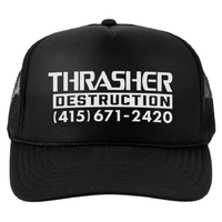 Thrasher Destruction Black Trucker Hat