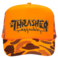 Thrasher Wet Paint Orange Camo Trucker Hat