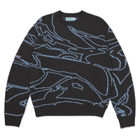 Ichpig Odyssey Knitted Charcoal Crew Jumper