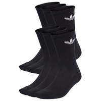 Adidas Trefoil Cushion Crew Black 6 Pair Socks