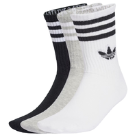 Adidas 3 Stripes Crew White Medium Grey Heather Black 3 Pair Socks