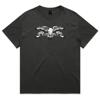 Kick Push Bin Chicken Faded Coal T-Shirt