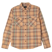 Brixton Bowery Flannel Khaki Multi Button Up Shirt
