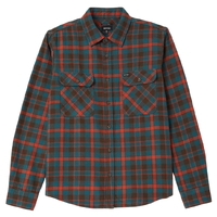 Brixton Bowery Flannel Walnut Brown Ultra Marine Button Up Shirt