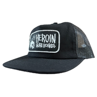 Heroin Punk Skull Black Trucker Hat