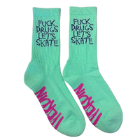 Heroin Fuck Drugs Green Socks