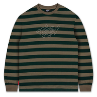 Buzzcut Jigsaw Stripe Green Long Sleeve Shirt