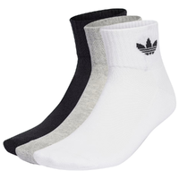 Adidas Mid Crew White Grey Heather Black 3 Pair Socks