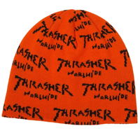 Thrasher Worldwide Skully Orange Beanie