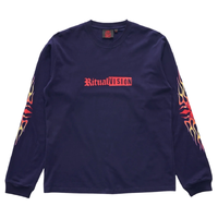Ritual Vision Flame Navy Long Sleeve Shirt