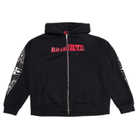 Ritual Vision Flame Zip Thru Black Hoodie