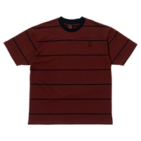 Spitfire Bighead EMB Stripe Burgundy T-Shirt