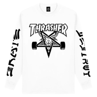 Thrasher Goat Destroy White Long Sleeve Shirt