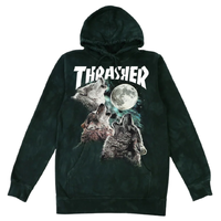 Thrasher Wolves Washed Black Hoodie