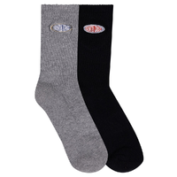 Santa Cruz Region Black Grey Marle 2 Pairs Socks
