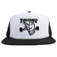 Thrasher X Spitfire Thrash & Burn Black White Trucker Hat