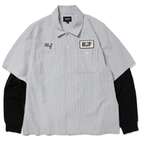 HUF X Spitfire Union Black White Button Up Long Sleeve Work Shirt