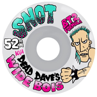 Snot Wheel Co Dead Dave's Wide Bois Clear 101A 52mm Skateboard Wheels