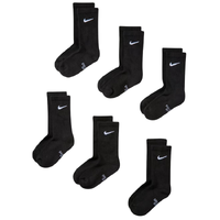 Nike Performance Cushioned Crew Black White 6 Pair Kids Socks