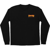 Santa Cruz X Thrasher Flame Dot Black Long Sleeve Shirt