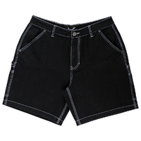 Welcome Skateboards Brace Baggy Canvas Carpenter Black Shorts