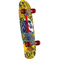 Powell Peralta Mini Skull & Sword Yellow Blue Cruiser Skateboard