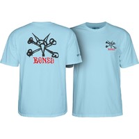 Powell Peralta Rat Bones T-Shirt - Small Light Blue