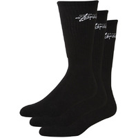 Stussy Socks - 3 Pairs - Black - Graffiti Tall Crew