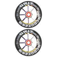 Grit Scooter Wheels Pair - 110mm Black Neochrome - Bearings Included