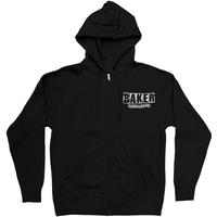 Baker Brand Logo Zip Up Hoodie - Large Black/White