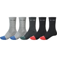 Globe Mens Socks - 5 Pairs - Assorted - Ellis Crew