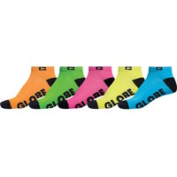 Globe Mens Socks - 5 Pairs - Neon Ankle - Assorted