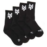 Zoo York Youth Captain - 4 Pairs - Crew Sock - Black