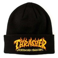 Thrasher Fire Logo Black Beanie