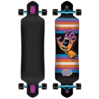 Santa Cruz Drop Down Longboard Skateboard - Screaming Hand Neon 41"