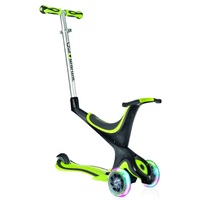 Globber Kids Evo Scooter 3 Wheel LED Wheels Green 5 In 1 Bike Trike Scooter