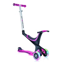 Globber Kids Evo Scooter 3 Wheel LED Wheels Pink 5 In 1 Bike Trike Scooter