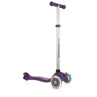 Globber Kids Mini Kick Scooter 3 Wheel Purple Primo Plus Lights