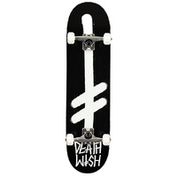 Deathwish Skateboard Complete Gang Logo Black White 8.25
