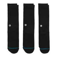 Stance Icon 3 Pack Black Large Mens Socks