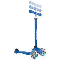 Globber Primo Lights Anodized T-Bar 3 Wheel Scooter Navy Blue
