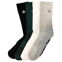 Independent Cross Embroidery Socks 4 Pack Assorted