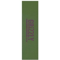 Grizzly Skateboard Grip Tape Sheet Stamp Necessities Green Brown 9 x 33
