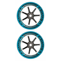 District 100mm W-Series Scooter Wheels - Cast Alloy Core - Black Blue