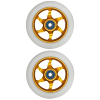 Flavor Awakening 110mm Scooter Wheel Set Of 2 With Bearings - Gold White
