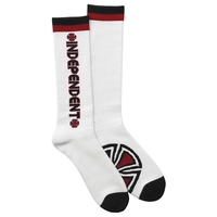 Independent Skate Socks - Bar Cross Tall Socks White Pair