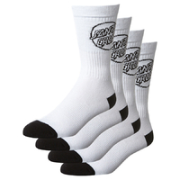Santa Cruz Mono Socks - 4 Pack - White