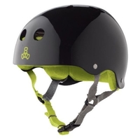 Triple 8 Brainsaver Ss Helmet - Black Gloss Green - Size Small - Skate Scooter